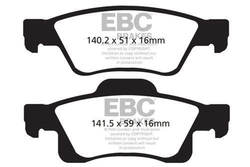 EBC DP61872 Greenstuff 6000 Elite Rear Brake Pads, Dodge Durango 3.6 2011+