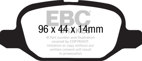 EBC DP21880 Greenstuff 2000 Rear Brake Pads, Fiat 500 1.4 (ATE Calipers) 2011+