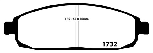 EBC DP41732R Yellowstuff Front Brake Pads, Jeep Commander 3.7 2005-2010
