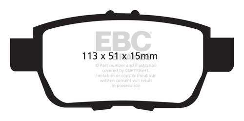 EBC DP61754 Greenstuff 6000 Elite Rear Brake Pads, Honda Ridgeline 3.5 2005-2014