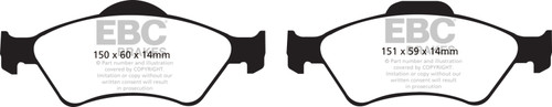 EBC DP21781 Greenstuff 2000 Front Brake Pads, Honda Fit 1.5 2006