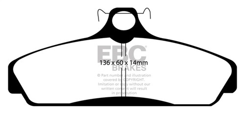 EBC DP41152R Yellowstuff Front Brake Pads, Chevrolet Corvette (C4) 5.7 1983-1987