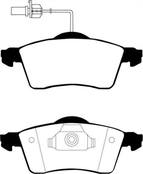 EBC DP61398 Greenstuff 6000 Elite Front Brake Pads, Volkswagen Eurovan 2.8 (ATE) with Wear Leads 2000