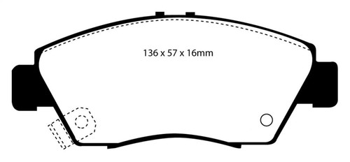 EBC DP3891C Redstuff Ceramic Front Brake Pads, Acura ILX 1.5 Hybrid 2012