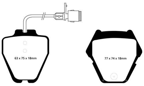 EBC DP31328C Redstuff Ceramic Front Brake Pads, Audi A8 Quattro 4.2 (8 Pad Set) 2000-2003