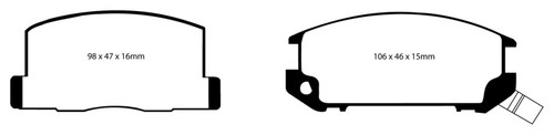 EBC DP3602C Redstuff Ceramic Rear Brake Pads, Toyota MR2 1.6 1985-1990