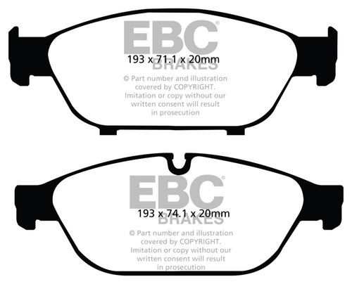 EBC DP42086R Yellowstuff Front Brake Pads, Audi A6 Quattro 3.0 Supercharged 2012+