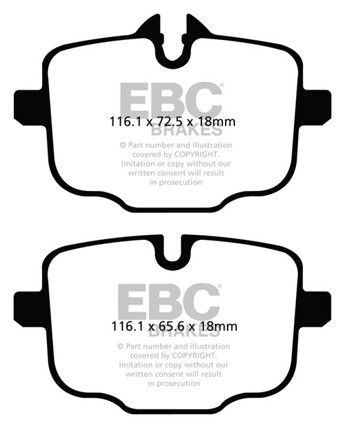 EBC DP32089C Redstuff Ceramic Rear Brake Pads, BMW M3/M4 3.0TT (G80/G82/G83 w/Cast Iron Rotors) 2021+