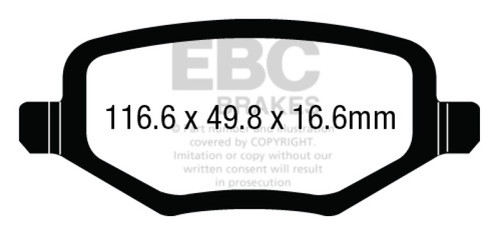 EBC DP63020 Greenstuff 6000 Elite Rear Brake Pads, Chrysler Town & Country 3.6 2012+