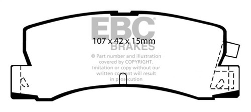 EBC DP4629R Yellowstuff Rear Brake Pads, Toyota Corolla 1.6 1986-1992