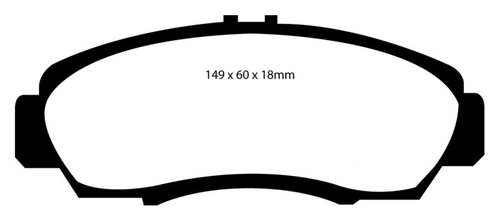 EBC DP41610R Yellowstuff Front Brake Pads, Acura CL 3.2 2001-2003