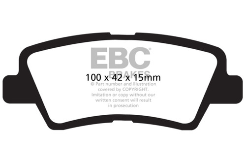 EBC DP21875 Greenstuff 2000 Rear Brake Pads, Hyundai Accent 1.6 2012+