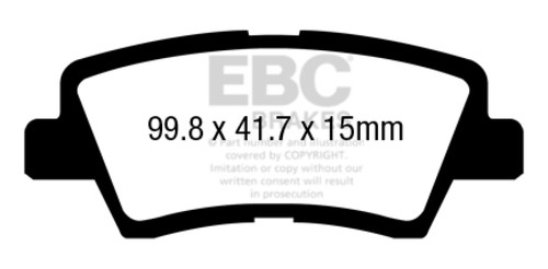 EBC DP21865 Greenstuff 2000 Rear Brake Pads, Hyundai Azera 3.3 2012+
