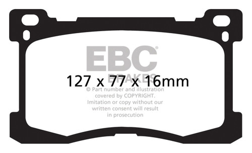 EBC DP21882 Greenstuff 2000 Front Brake Pads, Hyundai Equus 5.0 2012+