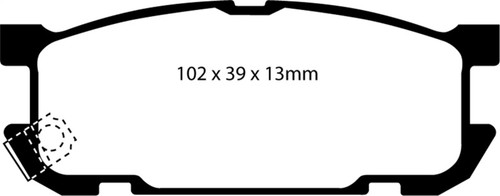 EBC DP41453R Yellowstuff Rear Brake Pads, Mazda Miata MX5 1.8 (Sports Suspension) 2001-2003