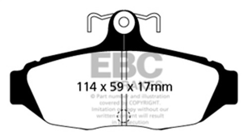 EBC DP41172R Yellowstuff Rear Brake Pads, Ford Mustang 5.0 1987-1993