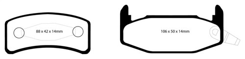 EBC DP4978R Yellowstuff Rear Brake Pads, Buick Regal 2.8 1988-1990