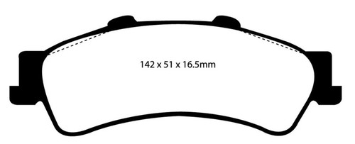EBC DP41630R Yellowstuff Rear Brake Pads, Cadillac Deville 4.6 HD 2001-2005