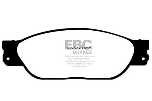 EBC DP21220 Greenstuff 2000 Front Brake Pads, Ford Thunderbird 3.9 2001-2005