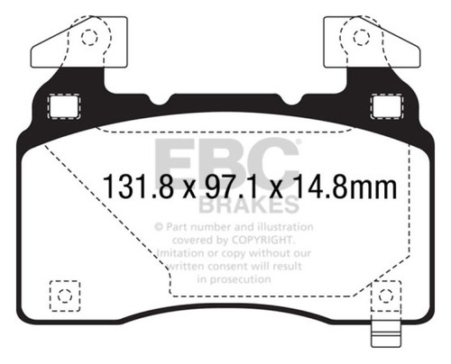 EBC DP23028 Greenstuff 2000 Front Brake Pads, Tesla Model S Electric 2012+