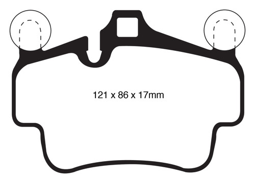 EBC DP32029C Redstuff Ceramic Front Brake Pads, Porsche 911 (997) (Cast Iron Rotor only) 3.6 Carrera 2 2007-2008