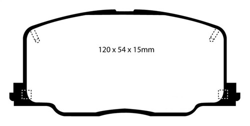EBC DP4725R Yellowstuff Front Brake Pads, Lexus ES250 2.5 1990-1991