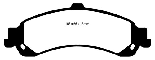 EBC DP41635R Yellowstuff Rear Brake Pads, Cadillac Escalade 5.3 (PBR rear caliper) 2002