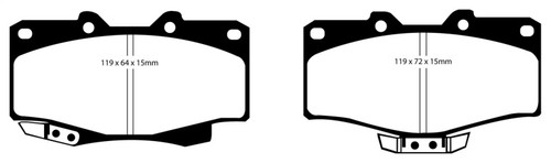 EBC DP6807 Greenstuff 6000 Elite Front Brake Pads, Toyota 4 Runner 2.4 1990-1991