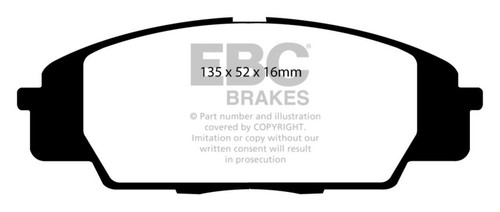 EBC DP51254NDX Bluestuff Front Brake Pads, Acura CSX (Canada) 2.0 Type S 2007-2011
