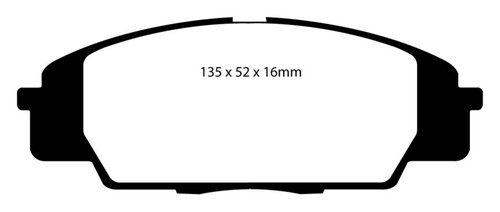 EBC DP31254C Redstuff Ceramic Front Brake Pads, Acura CSX (Canada) 2.0 Type S 2007-2011