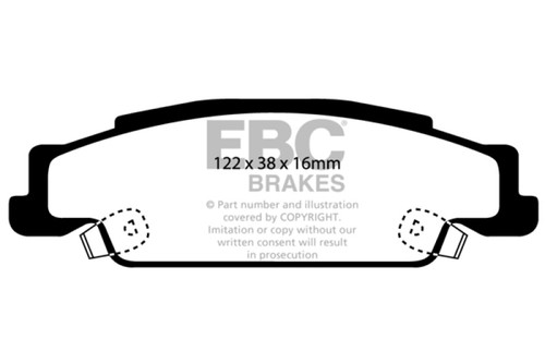 EBC DP21646 Greenstuff 2000 Rear Brake Pads, Cadillac CTS 2.6 2002-2005