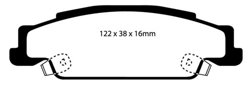 EBC DP31646C Redstuff Ceramic Rear Brake Pads, Cadillac CTS 2.6 2002-2005
