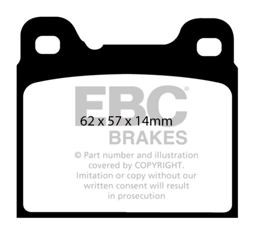 EBC DP41043R Yellowstuff Rear Brake Pads, Volvo 740 2.3 (ABS) (Girling) 1991-1993