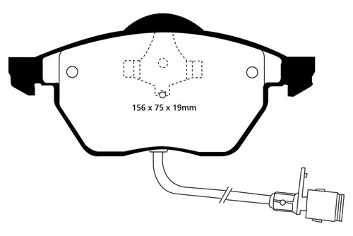 EBC DP4836R Yellowstuff Front Brake Pads, Audi 100 Quattro 2.8 (ATE) 1991-1994