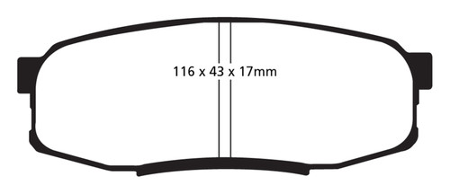 EBC DP41816R Yellowstuff Rear Brake Pads, Lexus LX570 5.7 2008+