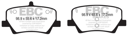 EBC DP22366 Greenstuff 2000 Rear Brake Pads, Volvo XC40 T4 2018+