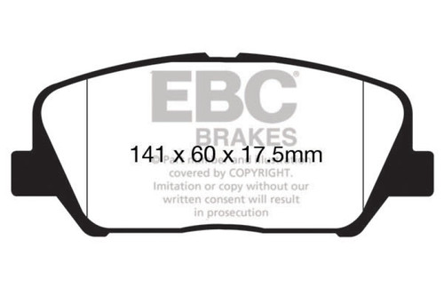 EBC DP22172 Greenstuff 2000 Front Brake Pads, Hyundai Veloster 1.6 Turbo 2012-2015