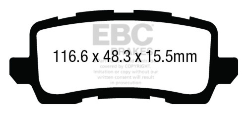EBC DP23018 Greenstuff 2000 Rear Brake Pads, Acura RLX 3.5 2013+