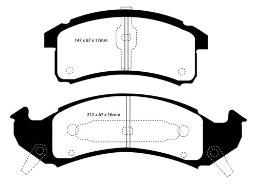 EBC DP31271C Redstuff Ceramic Front Brake Pads, Buick Le Sabre (FWD) 3.8 1992-1993