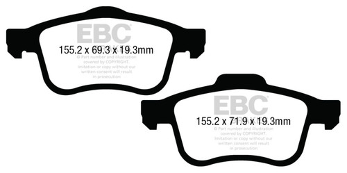 EBC DP23026 Greenstuff 2000 Front Brake Pads, Fiat 500L 1.4 Turbo 2013+