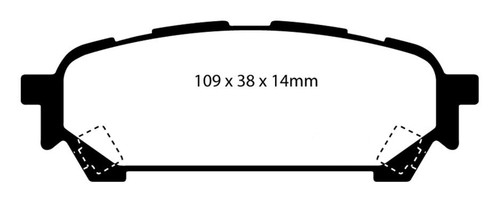 EBC DP51687NDX Bluestuff Rear Brake Pads, Subaru Impreza 2.0 Turbo WRX 2003-2005