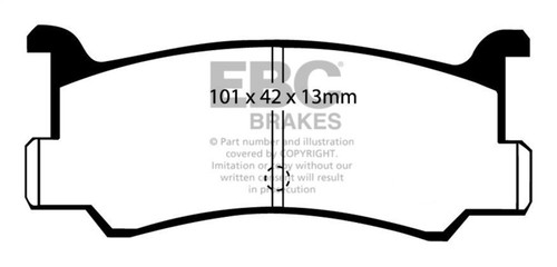 EBC DP4673R Yellowstuff Rear Brake Pads, Mazda MX3 1.6 1992-1995