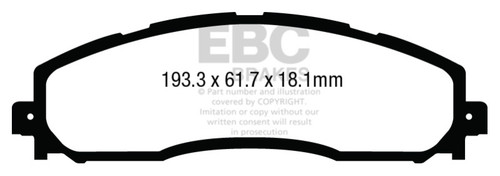 EBC DP63016 Greenstuff 6000 Elite Rear Brake Pads, Ford F250 (inc Super Duty) 6.2 (2WD) 2013+