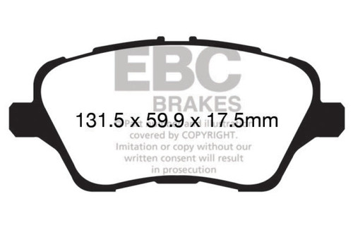 EBC DP22149 Greenstuff 2000 Front Brake Pads, Ford Fiesta 1.6 Turbo ST 2013+