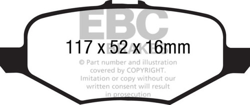 EBC DP21887 Greenstuff 2000 Rear Brake Pads, Ford Flex 3.5 2013+