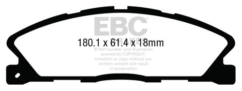 EBC DP23019 Greenstuff 2000 Front Brake Pads, Ford Taurus 3.5 Twin Turbo SHO 2013+