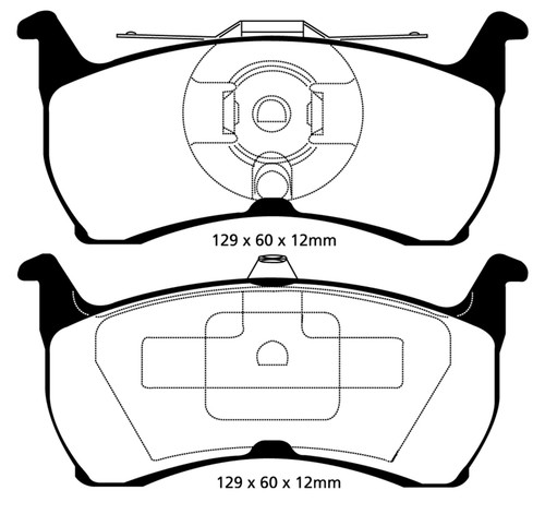 EBC DP41504R Yellowstuff Rear Brake Pads, Aston Martin Virage 5.3 (PBR Caliper) 1993-2000