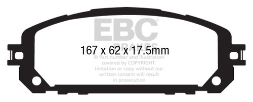 EBC DP63030 Greenstuff 6000 Elite Front Brake Pads, Jeep Cherokee 3.2 2013+