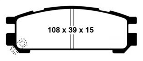 EBC DP4821R Yellowstuff Rear Brake Pads, Subaru Impreza 1.8 1993-1996