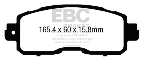 EBC DP23011 Greenstuff 2000 Front Brake Pads, Nissan Altima 2.5 (L33) Sedan 2013+